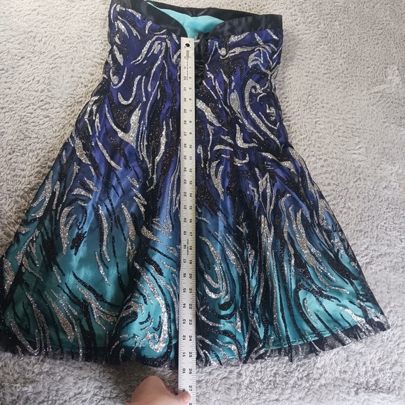 David's Bridal Strapless Ombre Party Dress Size 8 – Style 14085D Glitter Swirl - Picture 5 of 8